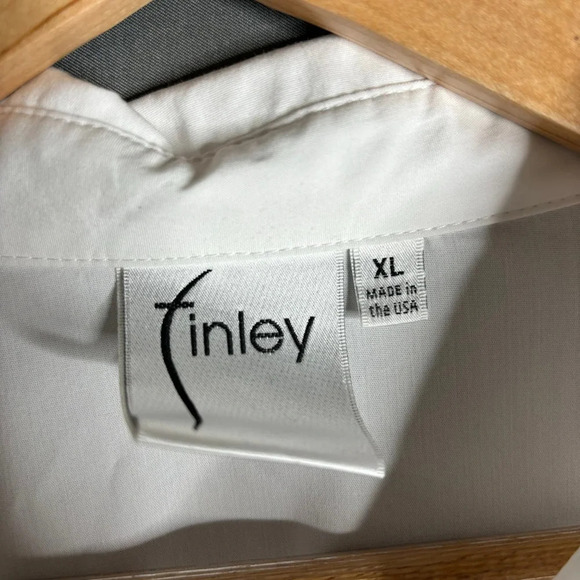 Finley Silky Poplin Button Down Shirt White Size XL - Picture 4 of 4